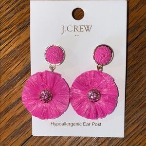 J. Crew Pink Textured Floral Earrings